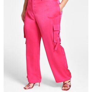 Nina Parker plus size hot pink cargo pants